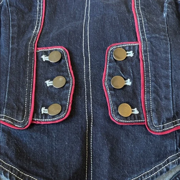 Anthropologie Pilcro Contrast Denim Vest  Top with Red Accents SIZE SMALL NEW - Picture 8 of 8